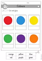 Vorschau - Arbeitsblätter - Colours Farben Arbeitsblatt cut and glue - differenziert - Englisch - Seite 2