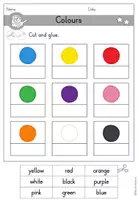 Vorschau - Arbeitsblätter - Colours Farben Arbeitsblatt cut and glue - differenziert - Englisch - Seite 3