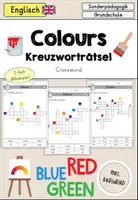 Vorschau - Arbeitsblätter - Colours Farben Kreuzworträtsel crossword differenziert - Englisch - Deckblatt