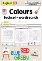 Vorschau - Arbeitsblätter - Colours Farben Suchsel wordsearch differenziert- Englisch - Deckblatt
