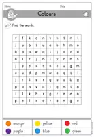 Vorschau - Arbeitsblätter - Colours Farben Suchsel wordsearch differenziert- Englisch - Seite 2