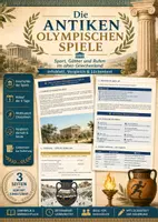 Vorschau - Arbeitsblätter - Die antiken Olympischen Spiele Geschichte, Wettkämpfe & Lückentext - Deckblatt