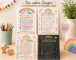 Vorschau - Poster - Das wahre Zeugnis – 4 liebevolle Designvarianten - Deckblatt