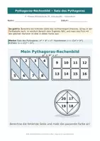 Vorschau - Arbeitsblätter - Pythagoras-Rechenbild Hypotenuse & Kathete berechnen 4. Klasse MS - Seite 1