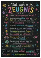 Vorschau - Poster - Das wahre Zeugnis Tafelstil - wertschätzendes Zeugnisgeschenk - Deckblatt
