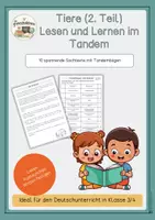 Vorschau - Arbeitsblätter - Tiere – Lesen und Lernen im Tandem (Teil 2) | 10 Sachtexte mit Tandembögen für Klasse 3/4 - Deckblatt
