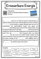 Vorschau - Unterrichtsreihen - Erneuerbare Energie Lückentext mit Wortspeicher Hörverstehen und Suchsel - Seite 1