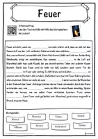 Vorschau - Unterrichtsreihen - Feuer Lückentext mit Wortspeicher Hörverstehen und Suchsel - Seite 1