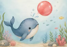 Vorschau - Bildkarten - Willi, der kleine Wal entdeckt die Farben – Kamishibai für U3 mit Farbkarten & Fingerspiel | Mitmachgeschichte für Krippe & Kindergarten - Seite 2