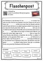 Vorschau - Unterrichtsreihen - Flaschenpost Lückentext mit Wortspeicher Hörverstehen und Suchse... - Seite 1