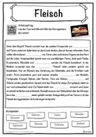 Vorschau - Unterrichtsreihen - Fleisch Lückentext mit Wortspeicher Hörverstehen und Suchsel - Seite 1