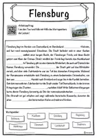 Vorschau - Unterrichtsreihen - Flensburg Lückentext mit Wortspeicher Hörverstehen und Suchsel - Seite 1