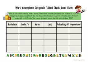 Vorschau - Arbeitsblätter - Fußball Stadt-Land-Fluss – Wortschatzspiel für DaZ & Grundschule - Seite 2