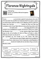 Vorschau - Unterrichtsreihen - Florence Nightingale Lückentext mit Wortspeicher Hörverstehen und Suchsel - Seite 1