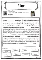Vorschau - Unterrichtsreihen - Flur Lückentext mit Wortspeicher Hörverstehen und Suchsel - Seite 1