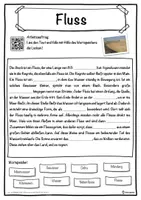 Vorschau - Unterrichtsreihen - Fluss Lückentext mit Wortspeicher Hörverstehen und Suchsel - Seite 1
