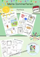 Vorschau - Arbeitsblätter - Sommerferien / Schulanfang /Portfolio / Kita / Grundschule / Kindergarten - Deckblatt