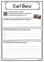 Vorschau - Unterrichtsreihen - Carl Benz Lückentext mit Wortspeicher Hörverstehen und Suchsel - Seite 3