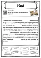 Vorschau - Unterrichtsreihen - Bad Lückentext mit Wortspeicher Hörverstehen und Suchsel - Seite 1