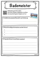 Vorschau - Unterrichtsreihen - Bademeister Lückentext mit Wortspeicher Hörverstehen und Suchsel - Seite 3