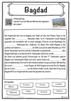 Vorschau - Unterrichtsreihen - Bagdad Lückentext mit Wortspeicher Hörverstehen und Suchsel - Seite 1