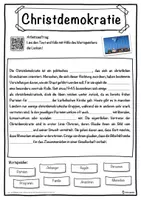 Vorschau - Unterrichtsreihen - Christdemokratie Lückentext mit Wortspeicher Hörverstehen und Suchsel - Seite 1