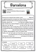 Vorschau - Unterrichtsreihen - Barcelona Lückentext mit Wortspeicher Hörverstehen und Suchsel - Seite 1
