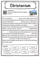 Vorschau - Unterrichtsreihen - Christentum Lückentext mit Wortspeicher Hörverstehen und Suchsel - Seite 1