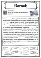 Vorschau - Unterrichtsreihen - Barock Lückentext mit Wortspeicher Hörverstehen und Suchsel - Seite 1