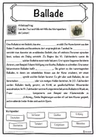 Vorschau - Unterrichtsreihen - Ballade Lückentext mit Wortspeicher Hörverstehen und Suchsel - Seite 1