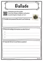 Vorschau - Unterrichtsreihen - Ballade Lückentext mit Wortspeicher Hörverstehen und Suchsel - Seite 3