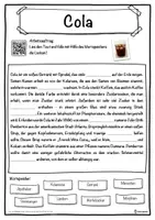 Vorschau - Unterrichtsreihen - Cola Lückentext mit Wortspeicher Hörverstehen und Suchsel - Seite 1