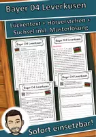 Vorschau - Unterrichtsreihen - Bayer 04 Leverkusen Lückentext mit Wortspeicher Hörverstehen und Suchsel - Deckblatt