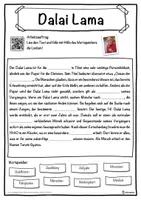 Vorschau - Unterrichtsreihen - Dalai Lama Lückentext mit Wortspeicher Hörverstehen und Suchsel - Seite 1