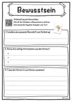 Vorschau - Unterrichtsreihen - Bewusstsein Lückentext mit Wortspeicher Hörverstehen und Suchsel - Seite 3
