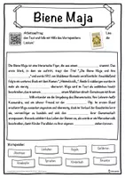 Vorschau - Unterrichtsreihen - Biene Maja Lückentext mit Wortspeicher Hörverstehen und Suchsel - Seite 1