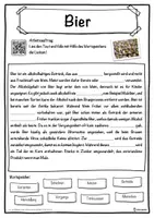 Vorschau - Unterrichtsreihen - Bier Lückentext mit Wortspeicher Hörverstehen und Suchsel - Seite 1