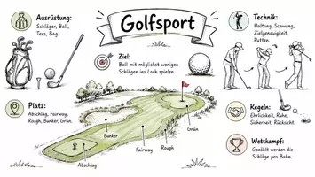 Vorschau - Arbeitsblätter - AB mit Fragen zum Thema "Golf" + Lösungsblatt + Infografik - Seite 1