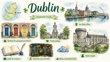 Vorschau - Arbeitsblätter - AB mit Fragen zum Thema "Dublin" + Lösungsblatt + Infografik - Seite 1