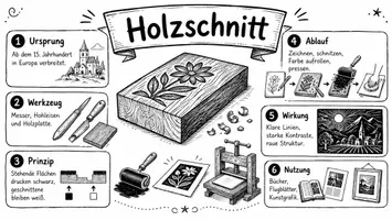 Vorschau - Arbeitsblätter - Arbeitsblätter "Holzschnitt" + Lösung & MP3 + Infografik - Seite 3