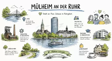 Vorschau - Arbeitsblätter - Arbeitsblätter "Mülheim an der Ruhr" + Lösung & MP3 + Infografik - Seite 1
