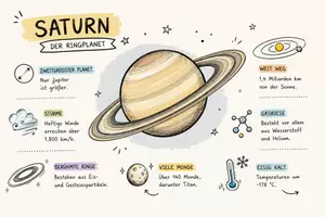 Vorschau - Arbeitsblätter - Arbeitsblätter zum Thema "Saturn" + Lösung & MP3 + Mindmap + Infografik - Seite 1