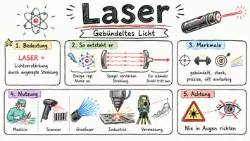 Vorschau - Arbeitsblätter - AB mit Fragen zum Thema "Laser" + Lösungsblatt + Infografik - Seite 1