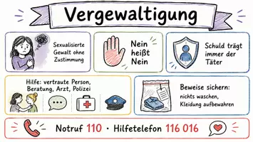 Vorschau - Arbeitsblätter - Arbeitsblätter zum Thema "Vergewaltigung" + Lösung & MP3 + Infografik - Seite 1