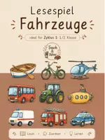 Vorschau - Spiele - Lesespiel Fahrzeuge (Band 4): Erstlesen Deutsch (1./2. Klasse) - Seite 1