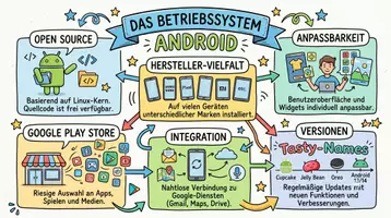 Vorschau - Arbeitsblätter - AB mit Fragen zum Thema "Android" + Lösungsblatt + Infografik - Seite 1