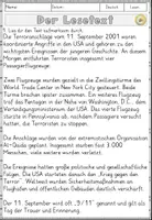Vorschau - Arbeitsblätter - Terroranschläge vom 11. September 2001, Sachtexte Lesen und verstehen Arbeitsblätter mit Lesetext, Verständnisfragen - Seite 2