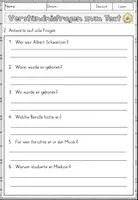 Vorschau - Arbeitsblätter - Albert Schweitzer, Sachtexte Lesen und verstehen Arbeitsblätter mit Lesetext, Verständnisfragen - Seite 3