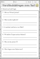 Vorschau - Arbeitsblätter - Michael Jackson, Sachtexte Lesen und verstehen Arbeitsblätter mit Lesetext, Verständnisfragen - Seite 3