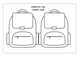 Vista previa - Manualidades / Dibujos para colorear - COMPLETE THE SCHOOL BAG - Portada